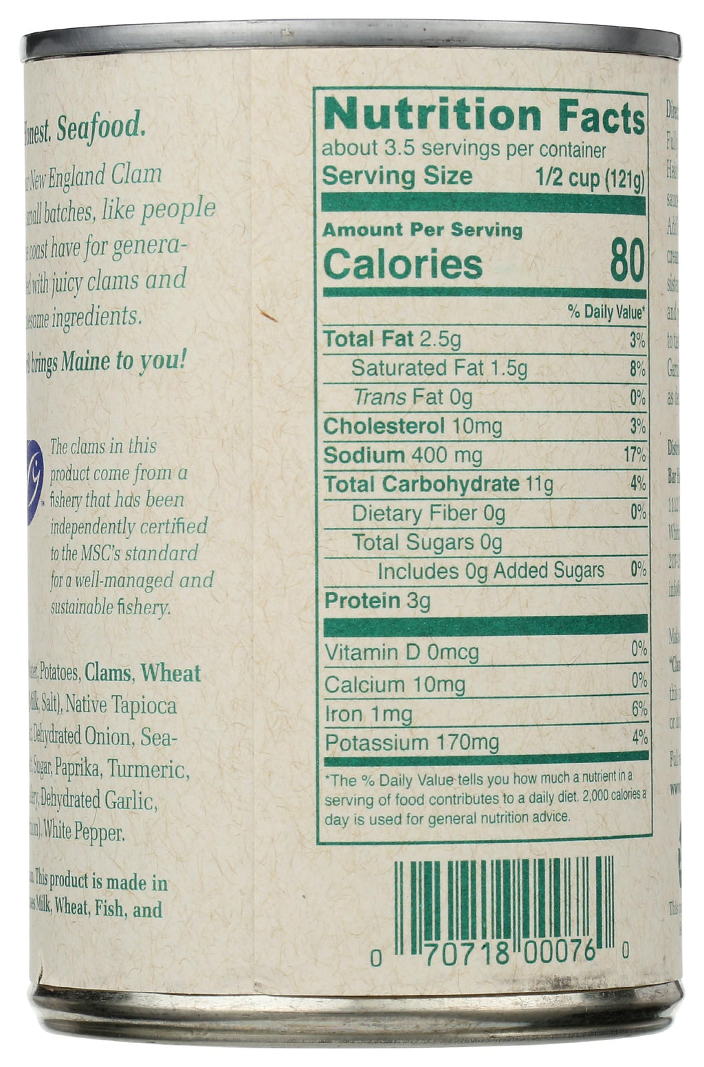 Bar Harbor New England Clam Chowder, Case of 6, 14.5 Ounce Cans