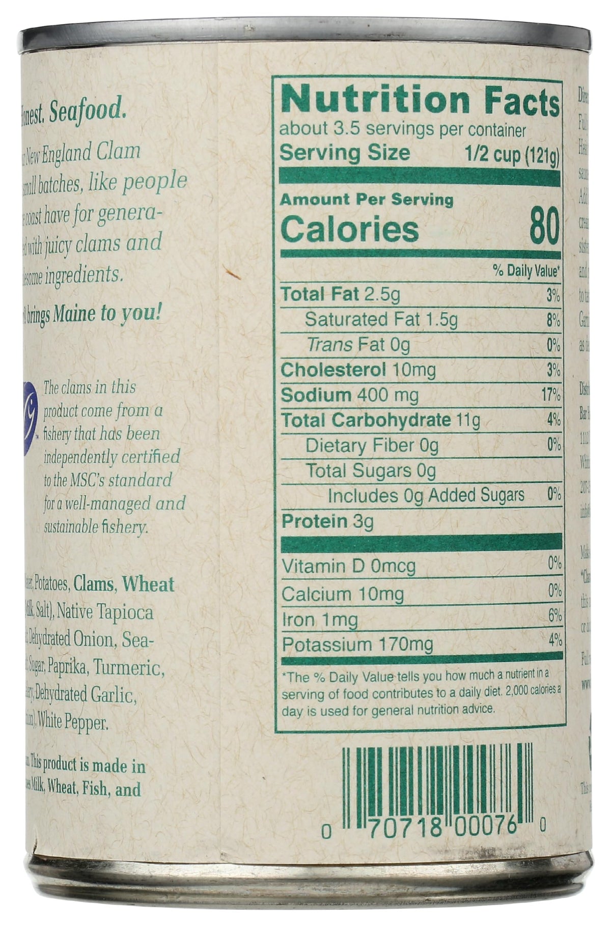 Bar Harbor New England Clam Chowder, Case of 6, 14.5 Ounce Cans