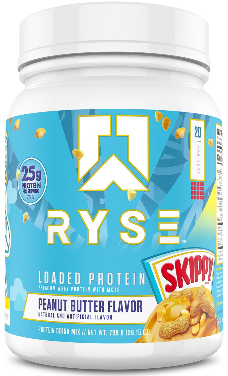RYSE Loaded Protein Powder, Skippy Peanut Butter, 1.75 Pound