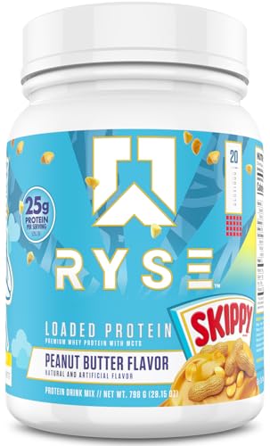 RYSE Loaded Protein Powder, Skippy Peanut Butter, 1.75 Pound