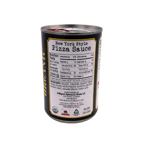 Bianco DiNapoli Organic New York Style Pizza Sauce, 15 Ounce, Case of 8