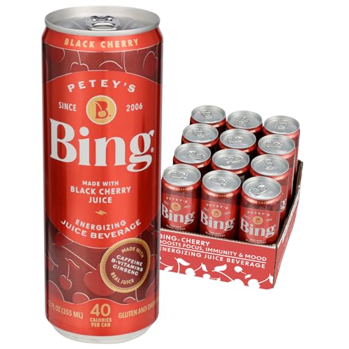 Bing Cherry Energy Drink, Case of 12, 12 fl oz Cans