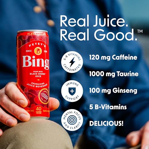 Bing Cherry Energy Drink, Case of 12, 12 fl oz Cans