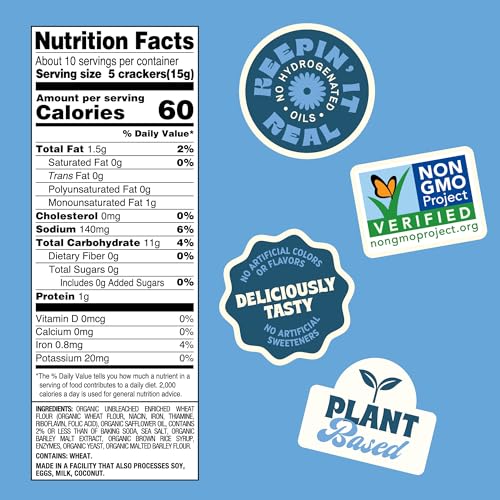 Back to Nature Organic Classic Saltine Crackers, Case of 6, 5.5 oz