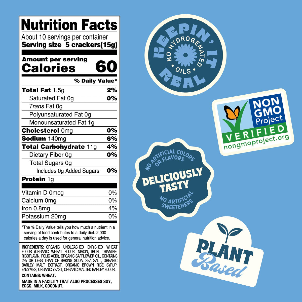 Back to Nature Organic Classic Saltine Crackers, Case of 6, 5.5 oz