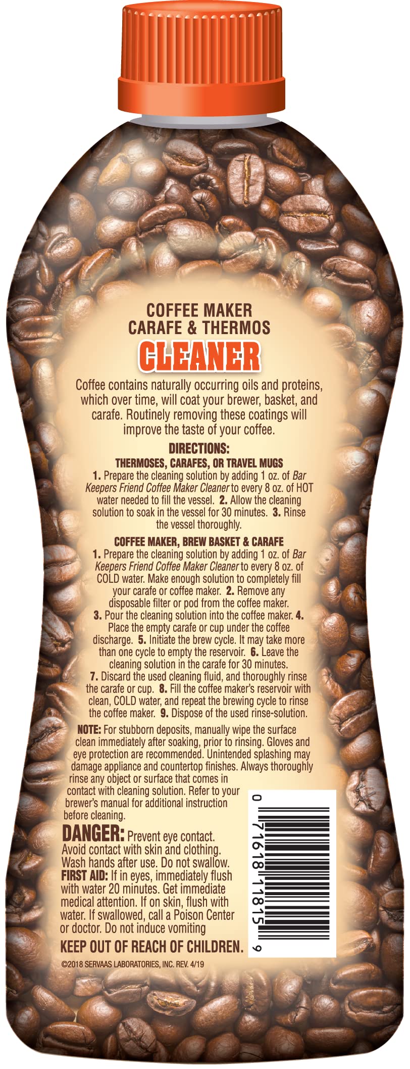 Bar Keepers Friend Coffee Maker Cleaner, Case of 6, 12 fl oz Each