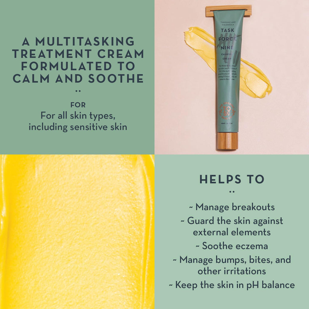The Organic Skin Co. Task Force Nine Turmeric and Calendula Calming Face Cream Moisturizer, 2 fl oz