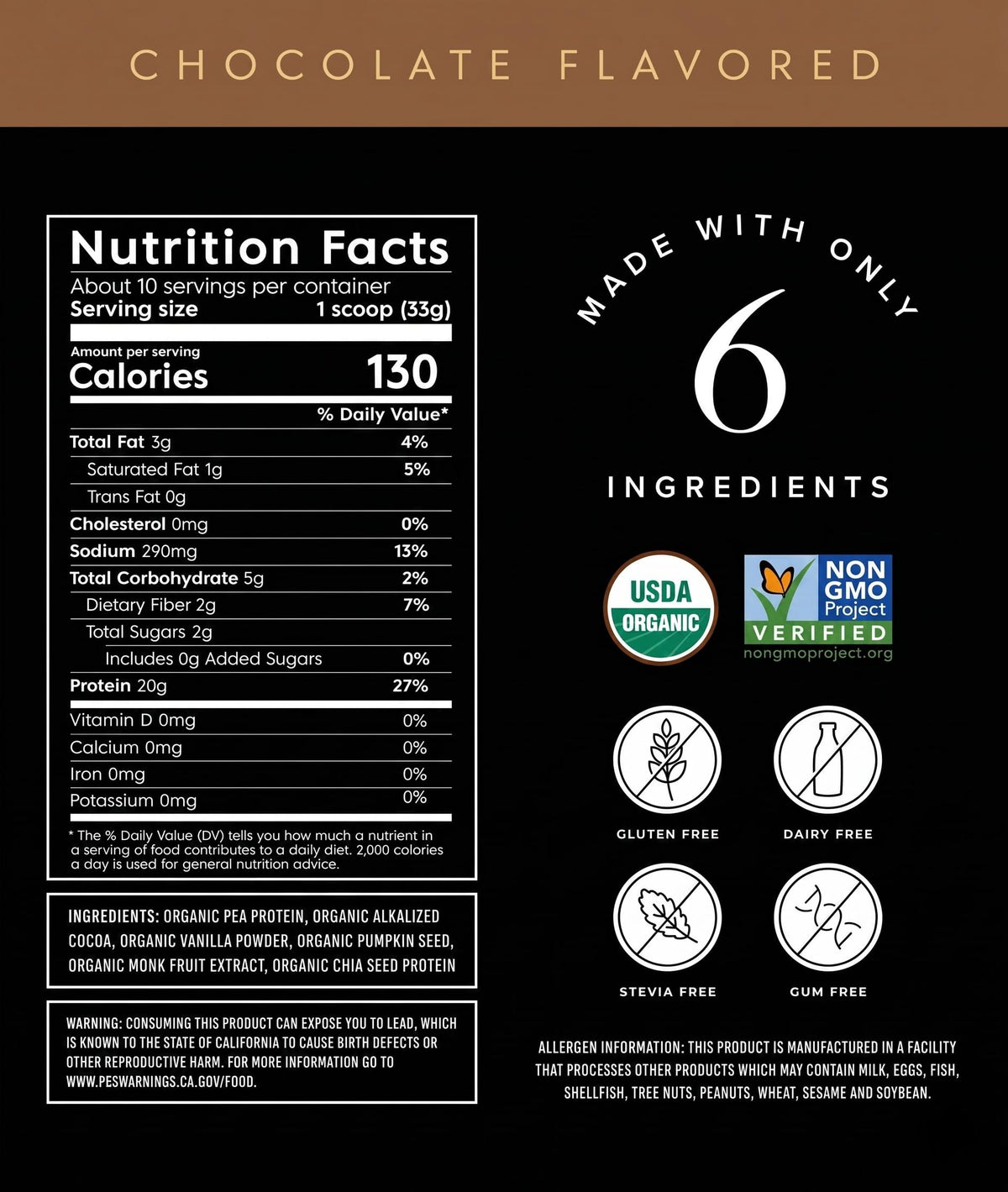 Truvani Organic Vanilla Vegan Pea Protein Powder, 10.47 Ounces