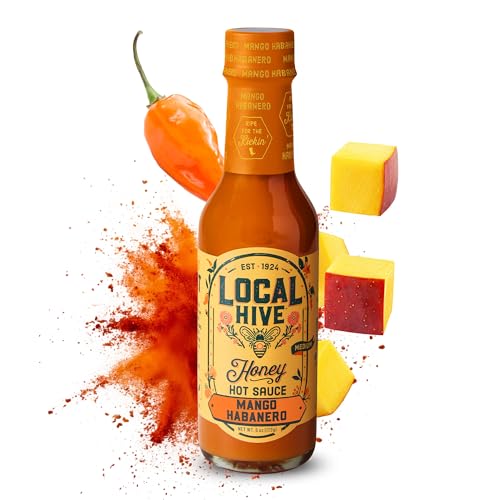 Local Hive Mango Habanero Honey Hot Sauce, Case of 6, 6 fl oz