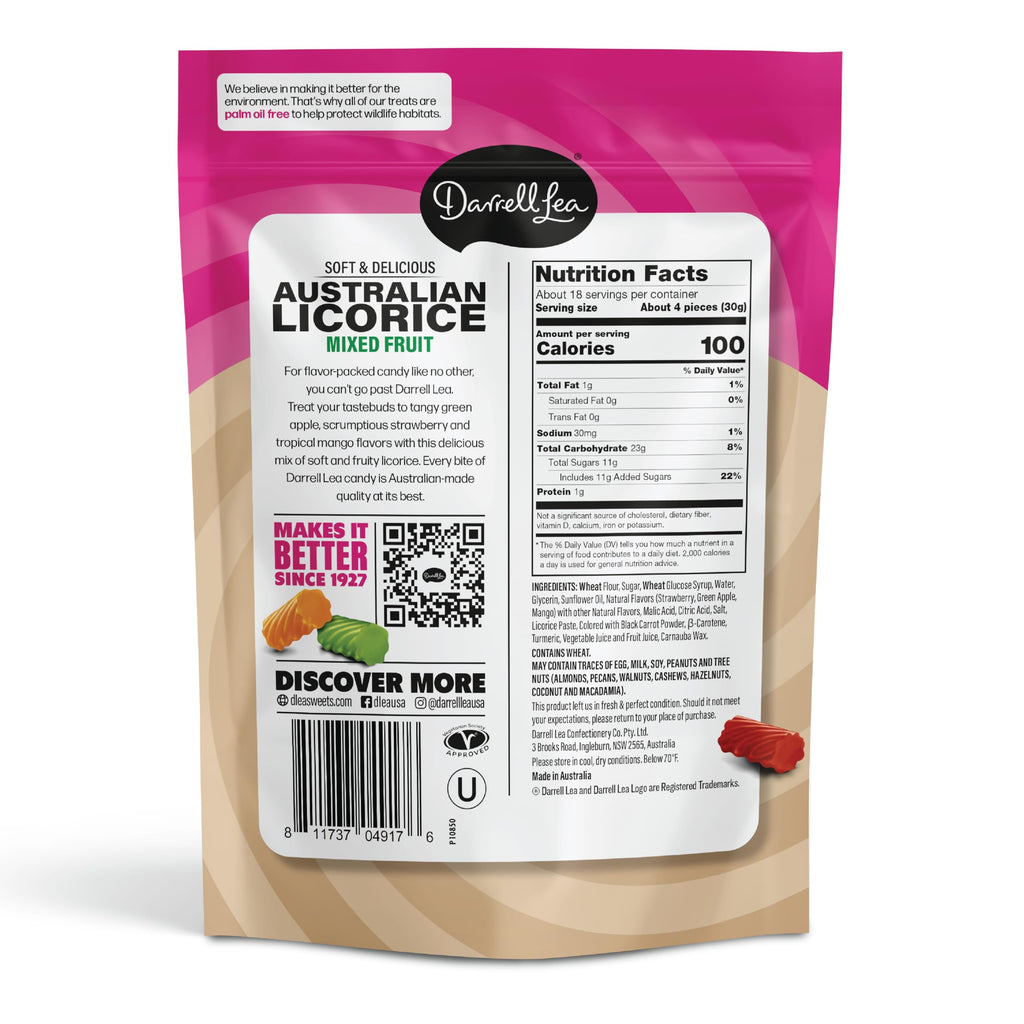 Darrell Lea Australian Mixed Fruit Soft Licorice, Case of 10, 20 Oz Bags