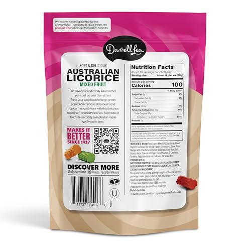 Darrell Lea Australian Mixed Fruit Soft Licorice, Case of 10, 20 Oz Bags