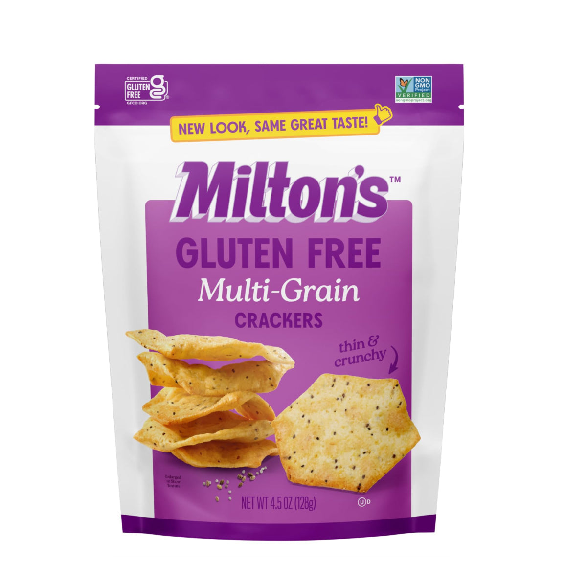 Milton's Craft Bakers Gluten Free Multi-Grain Crackers, Case Of 6, 4.5 Oz