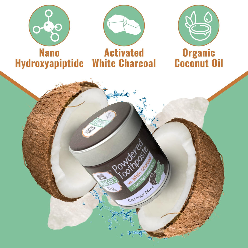 Dr. Ginger's Coconut Mint Toothpaste Powder, Case of 12, 2.29 Ounce