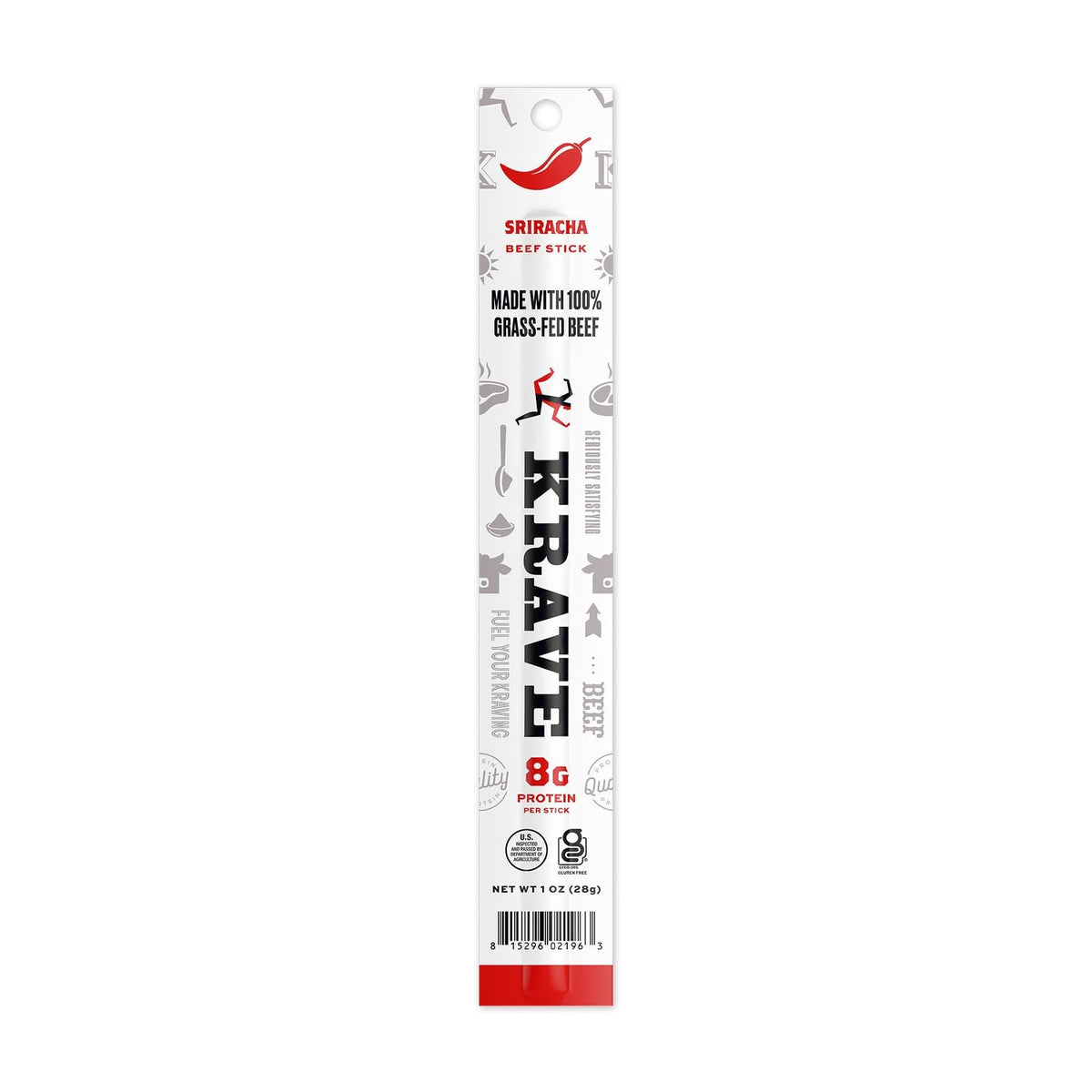 Krave Sriracha Beef Snack Sticks, Case of 24, 1 oz