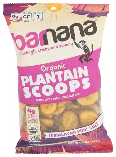 Barnana Organic Himalayan Pink Salt Plantain Scoops, Case of 6, 5 Ounce Bags