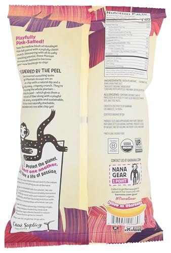 Barnana Organic Himalayan Pink Salt Plantain Scoops, Case of 6, 5 Ounce Bags