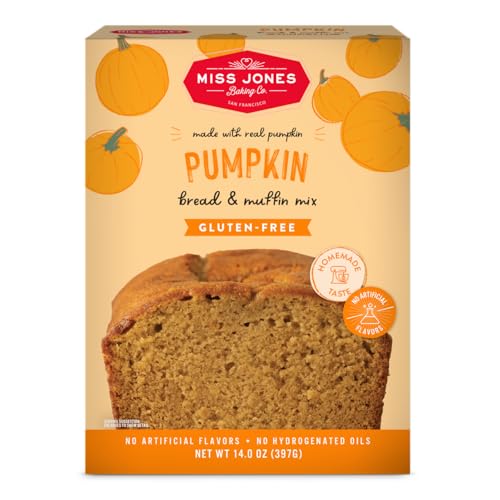 Miss Jones Baking Co. Gluten Free Pumpkin Spice Muffin And Bread Mix, Case of 6, 14 oz Boxes