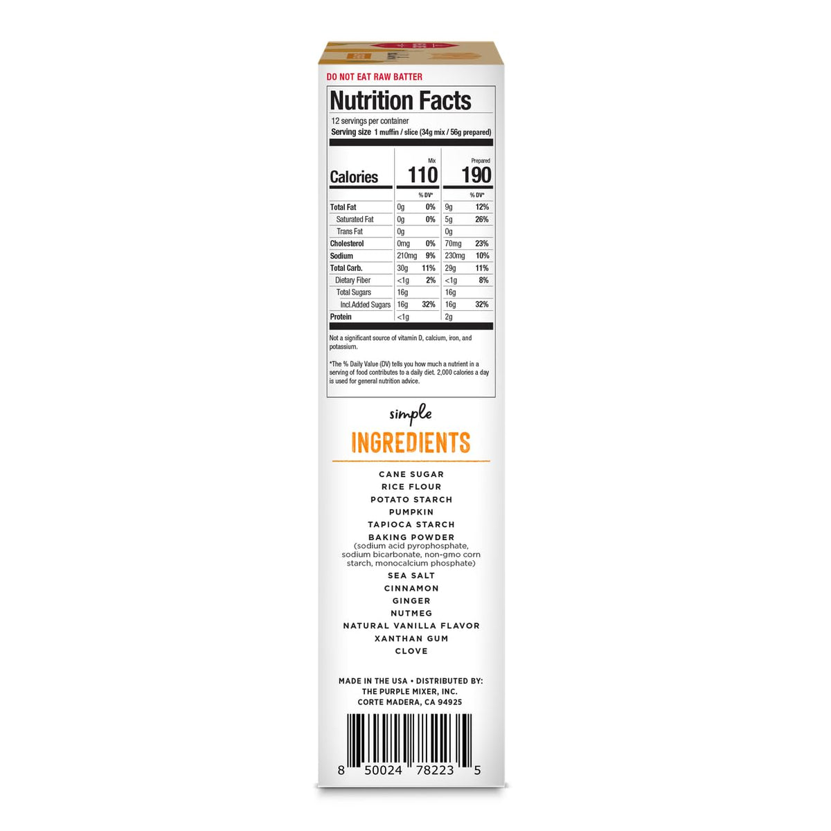 Miss Jones Baking Co. Gluten Free Pumpkin Spice Muffin And Bread Mix, Case of 6, 14 oz Boxes