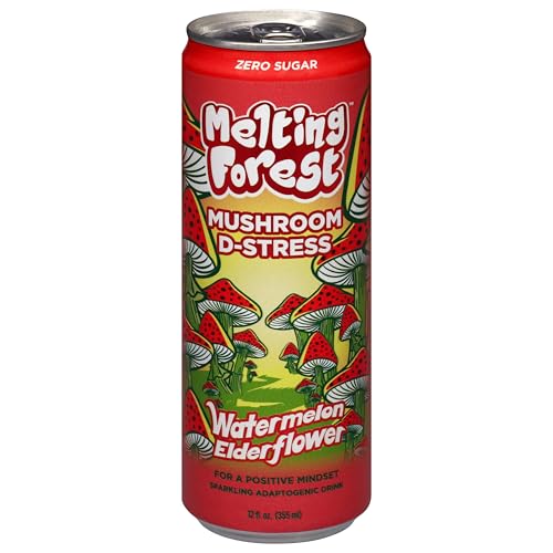 Melting Forest Sparkling D-Stress Watermelon Elderflower Drink, Case of 12, 12 fl oz Cans