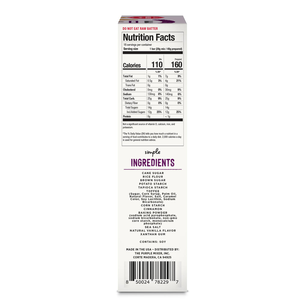Miss Jones Baking Co. Gluten-Free Snickerdoodle Toffee Blondie Bar Mix, Case of 6, 16 oz Boxes