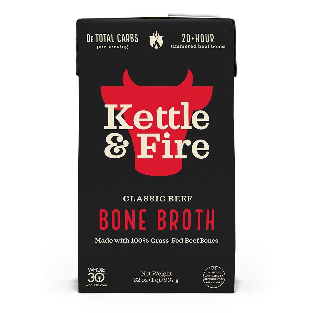 Kettle & Fire Classic Beef Bone Broth, Case of 8, 32 oz Cartons