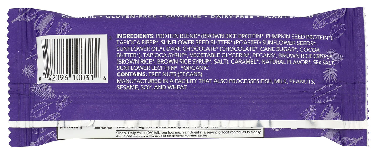 ALOHA Organic Chocolate Caramel Pecan Protein Bars, Case of 12, 1.98 oz Each