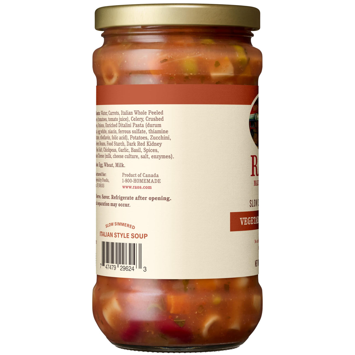 Rao's Vegetable Minestrone Soup, Case of 6, 15.25 Oz
