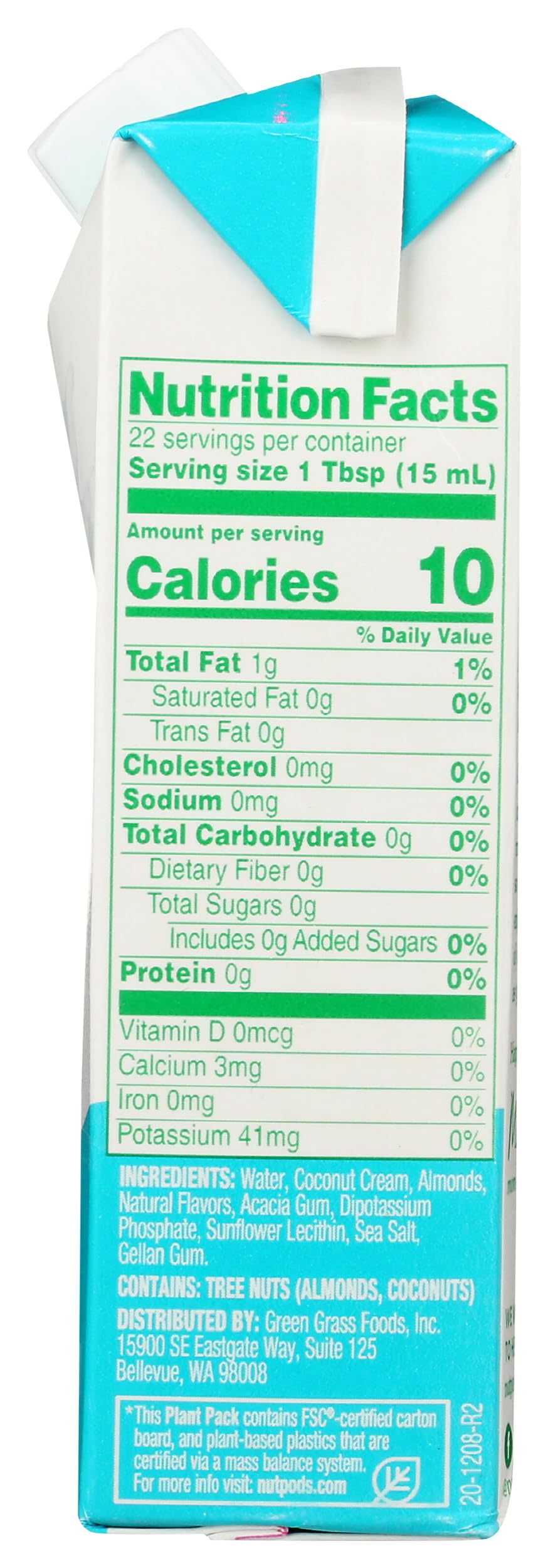 nutpods Caramel Unsweetened Dairy-Free Coffee Creamer, Case of 12, 11.2 Fluid Ounce Cartons