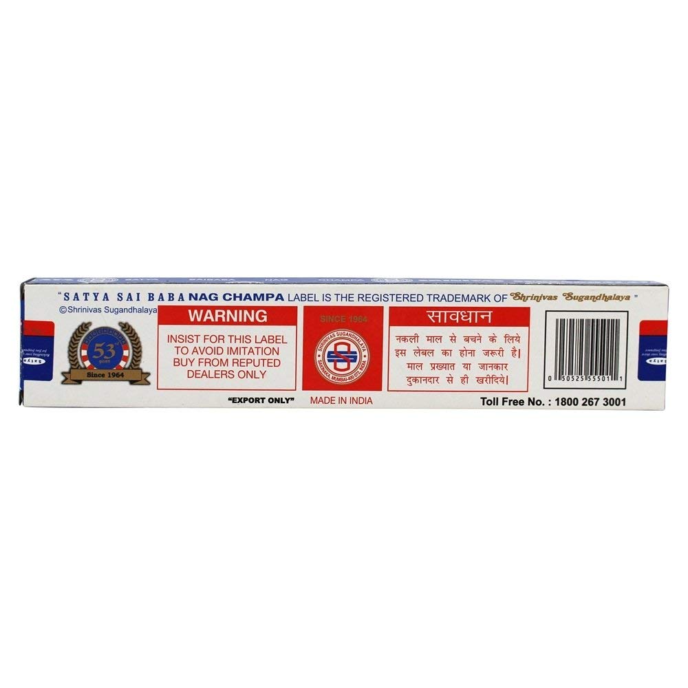 Sai Baba Nag Champa Agarbatti Incense, Case of 12, 15 g