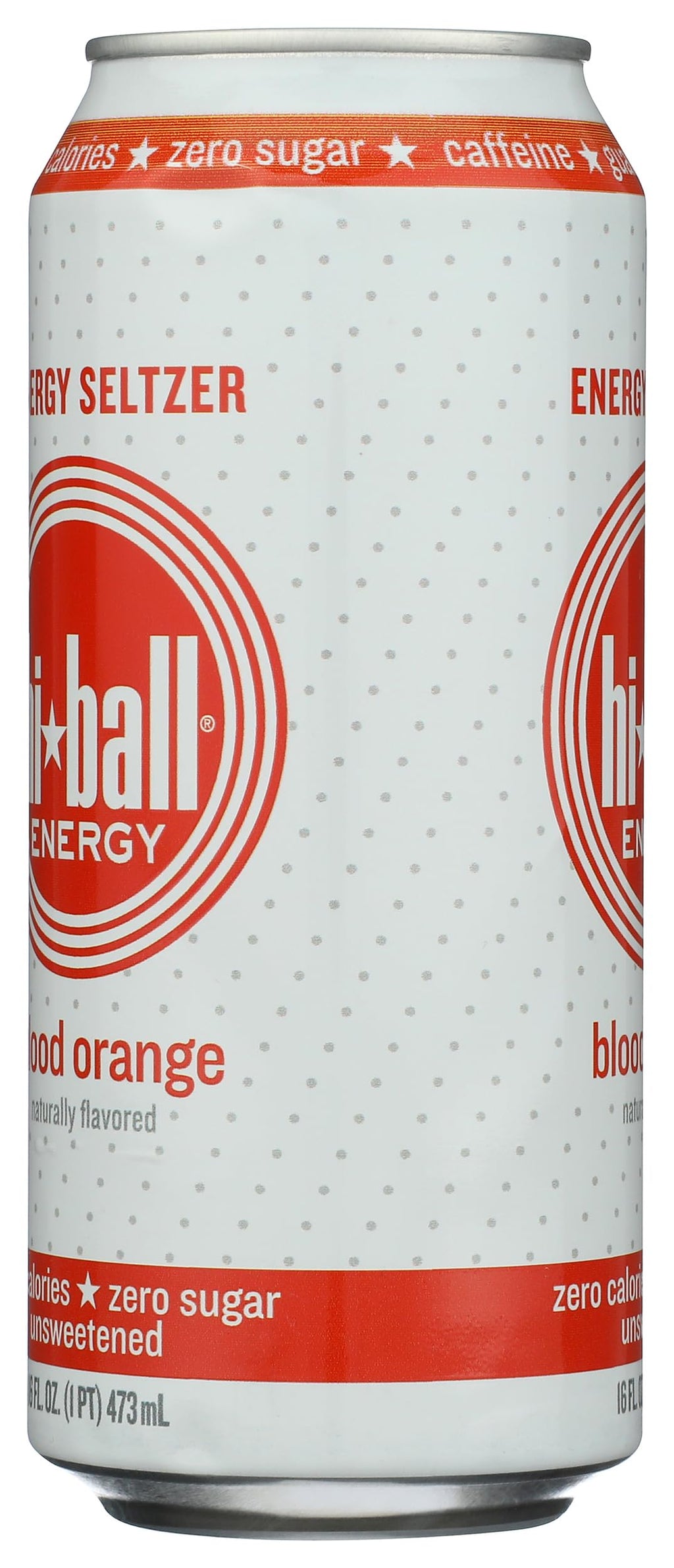Hiball Blood Orange Energy Seltzer Water, Case of 12, 16 Fl Oz Cans