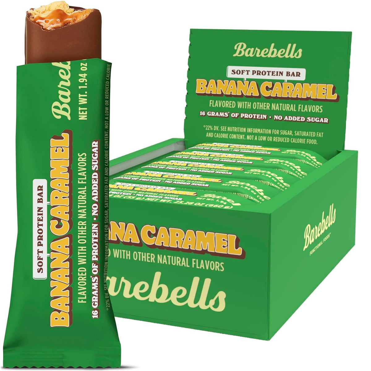 Barebells Banana Caramel Protein Bars, Case of 12, 1.94 Ounce Bars
