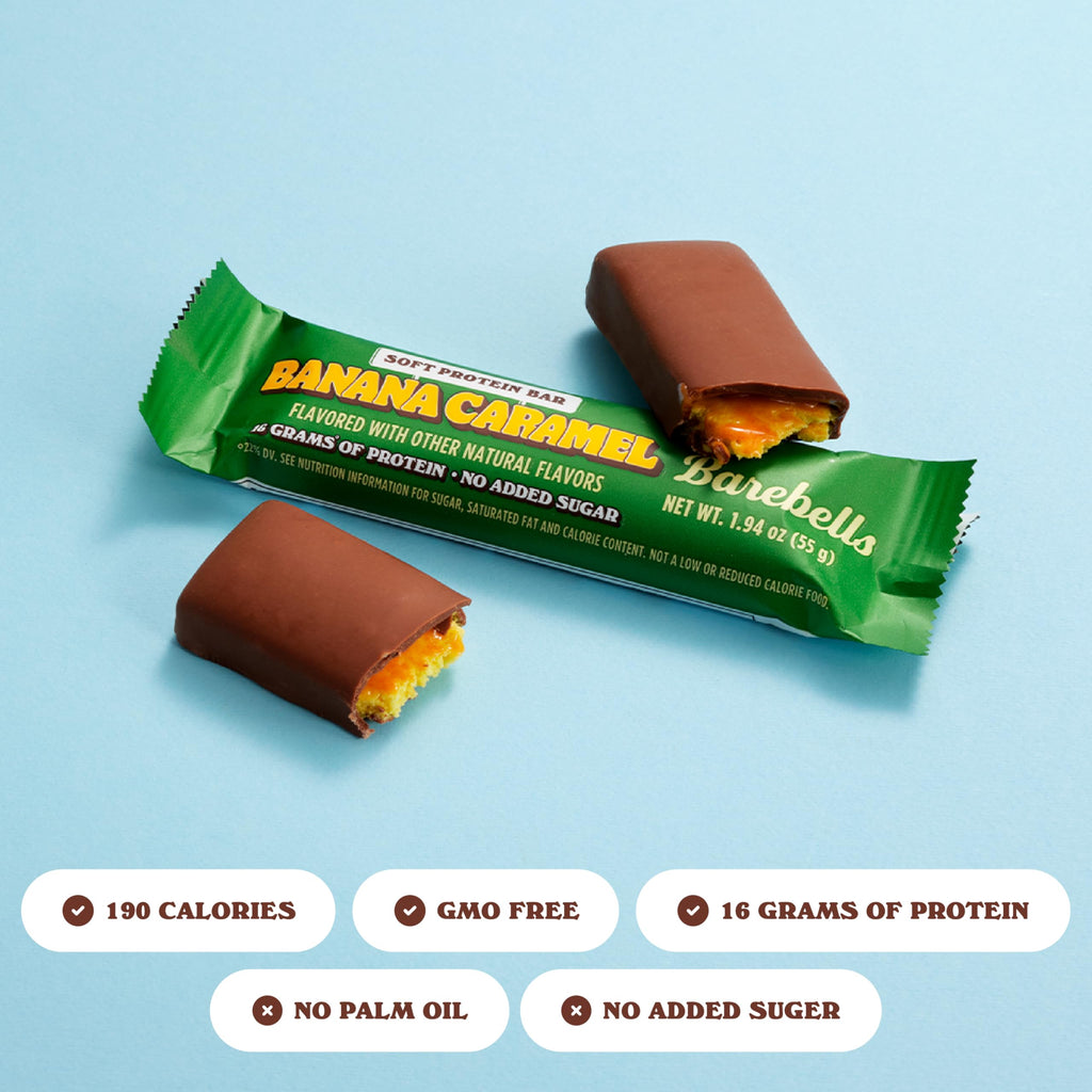 Barebells Banana Caramel Protein Bars, Case of 12, 1.94 Ounce Bars