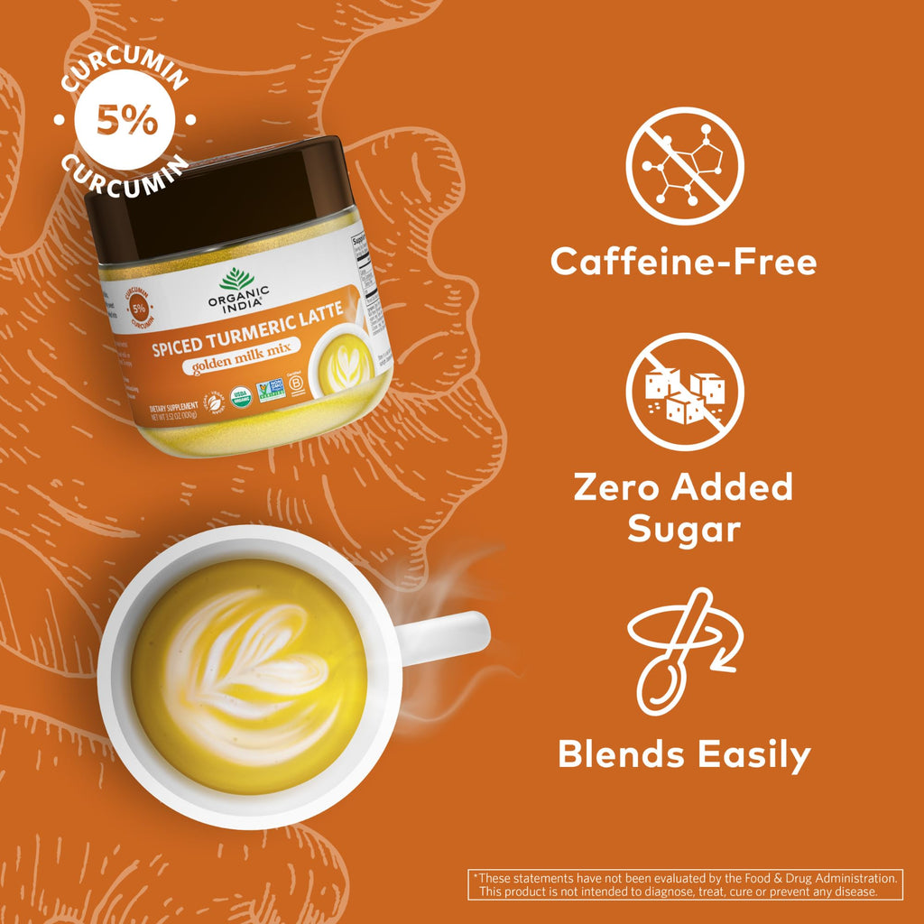 Organic India Spiced Turmeric Latte Golden Milk Mix, 3.52 oz