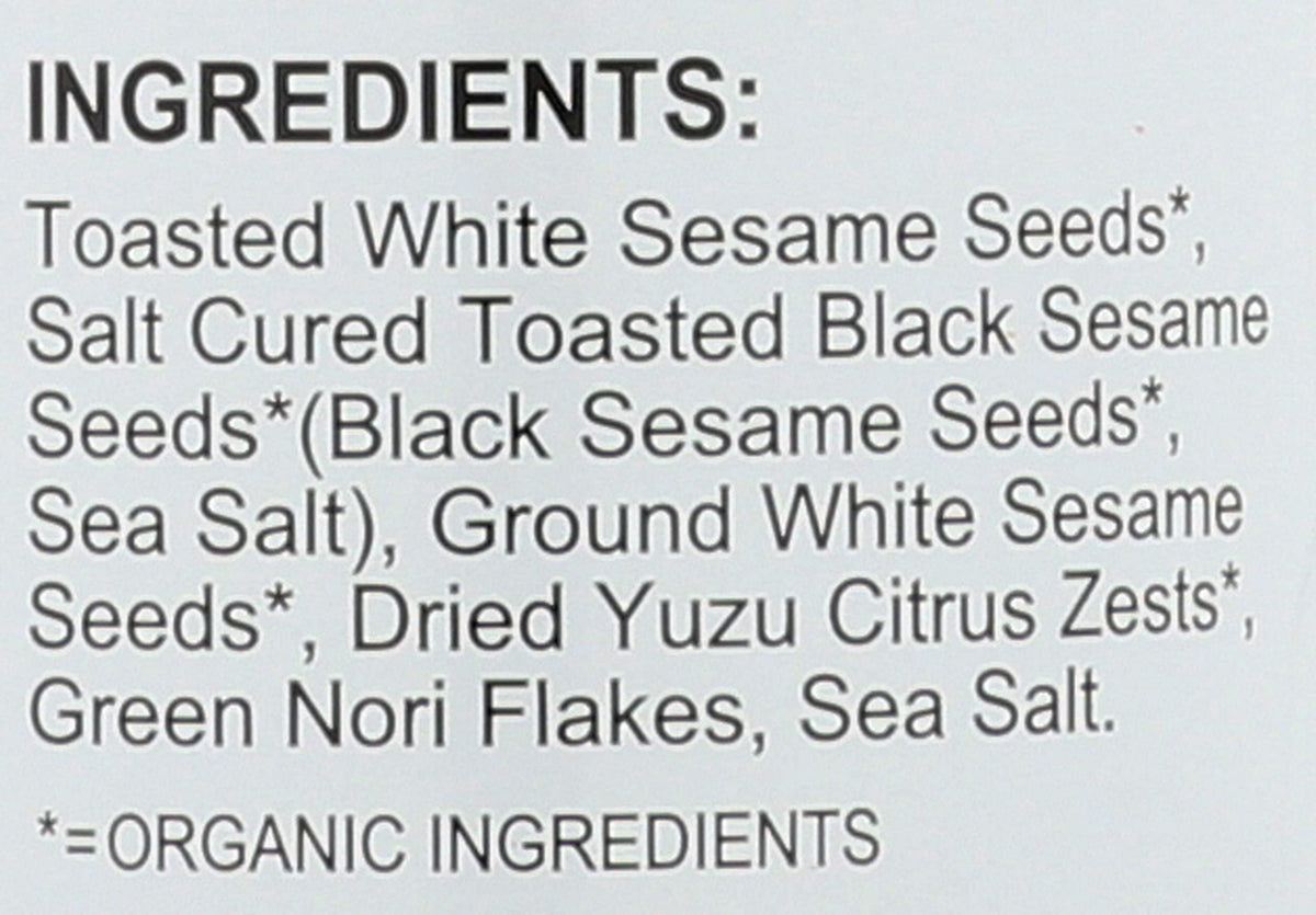 Muso From Japan Organic Yuzu Furikake Sprinkle, Case of 6, 2.2 Ounces Each