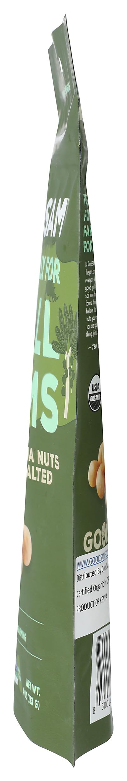 GoodSam Organic Roasted Salted Macadamia Nuts, Case of 8, 4 oz