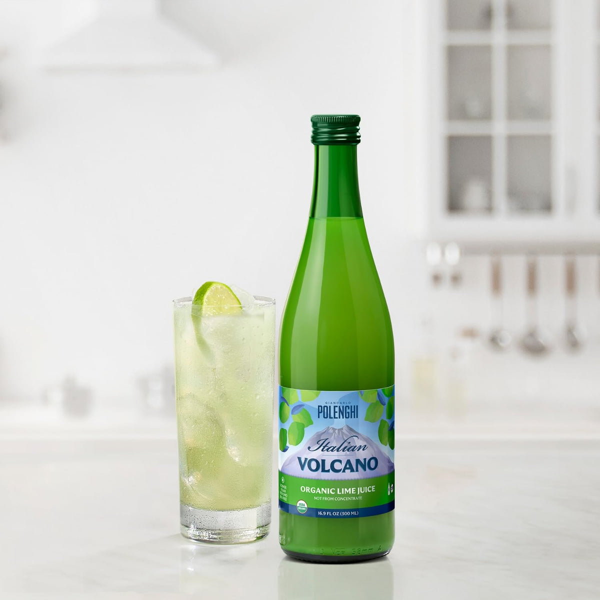 Volcano Bursts Organic Lime Juice, Case of 12, 16.9 fl oz