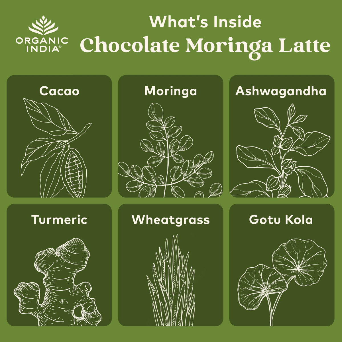 Organic India Chocolate Moringa Latte Superfood Mix, 3.52 Ounces