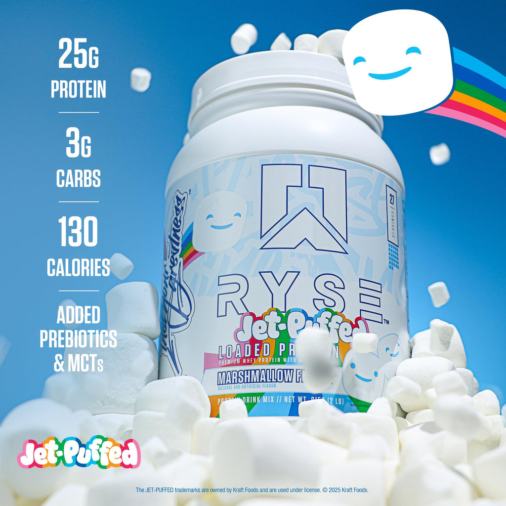 RYSE Loaded Protein Powder, Jet-Puffed Marshmallow, 1.55 Pounds