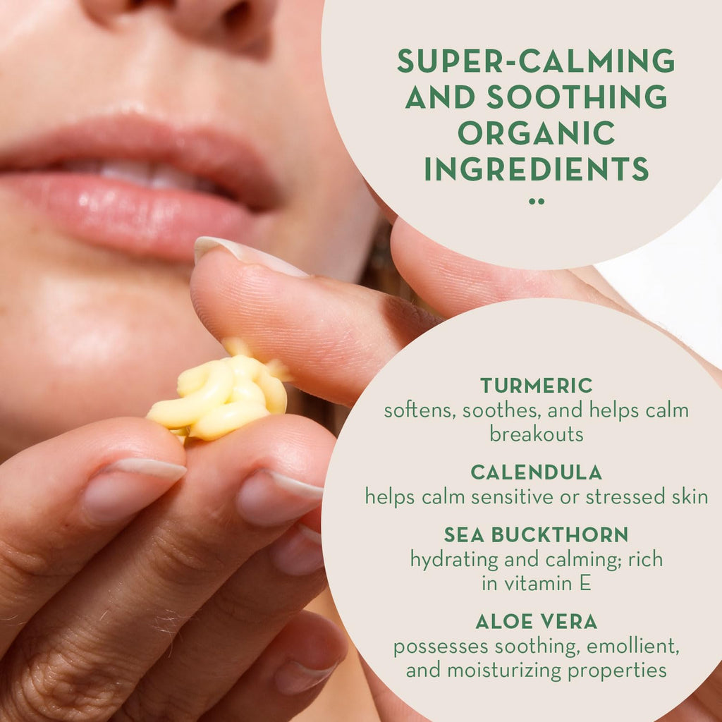 The Organic Skin Co. Task Force Nine Turmeric and Calendula Calming Face Cream Moisturizer, 2 fl oz
