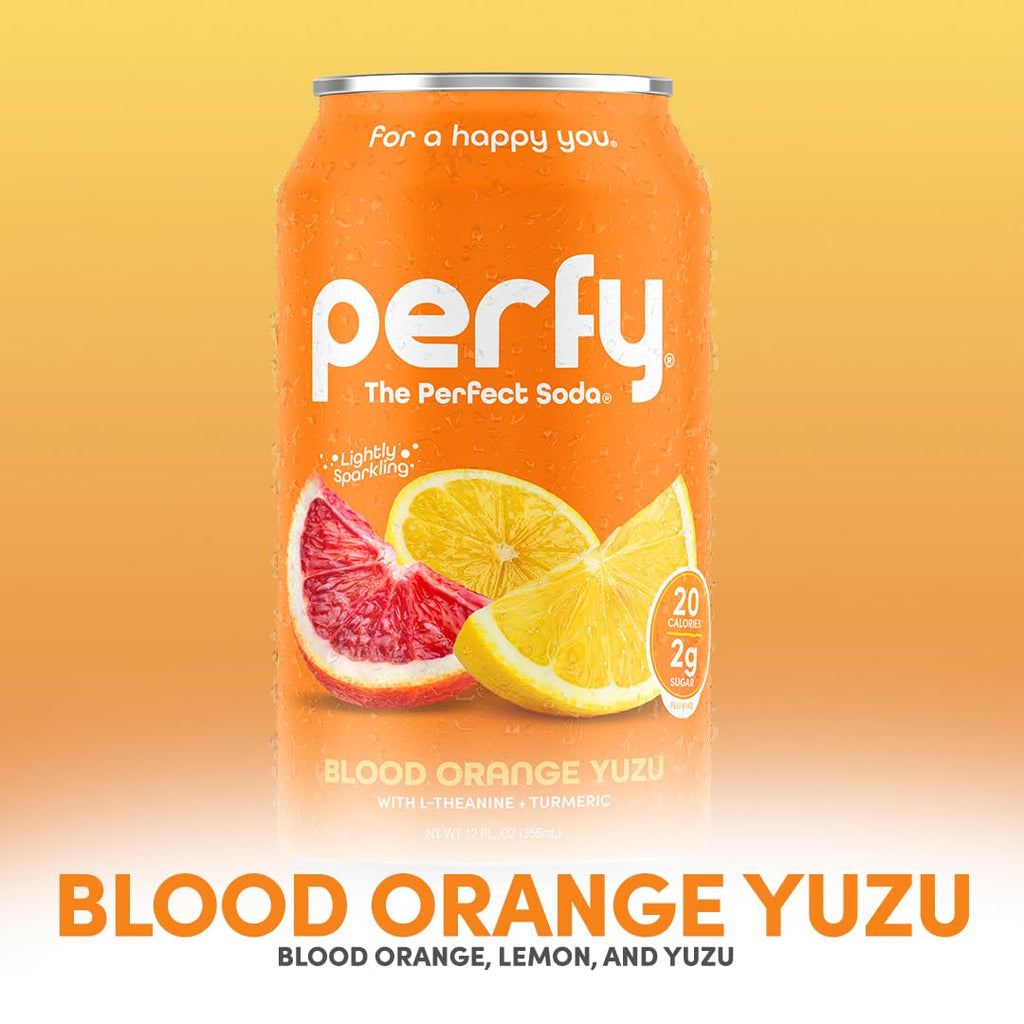 Perfy Blood Orange Yuzu Drink, Case of 12, 12 fl oz