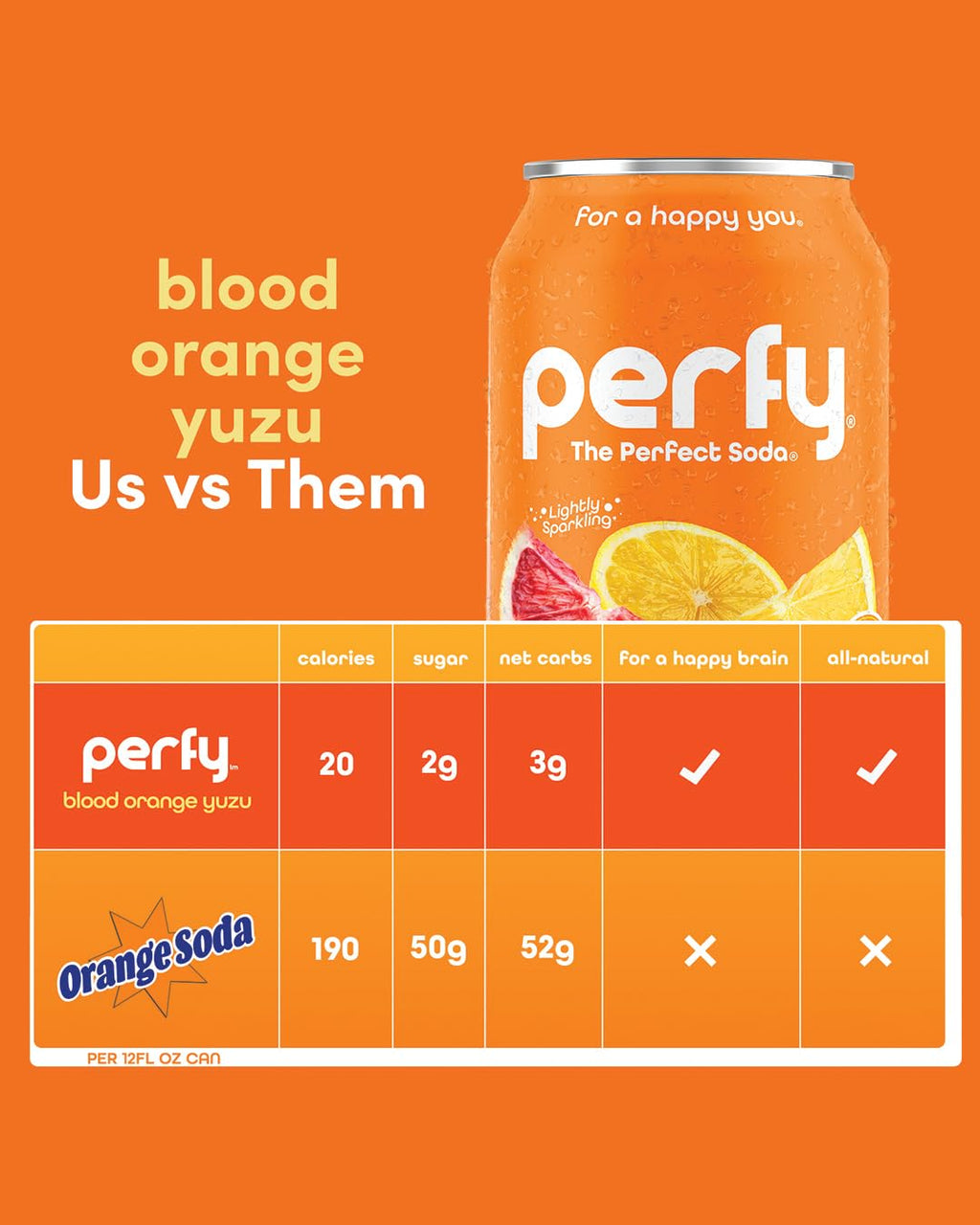 Perfy Blood Orange Yuzu Drink, Case of 12, 12 fl oz