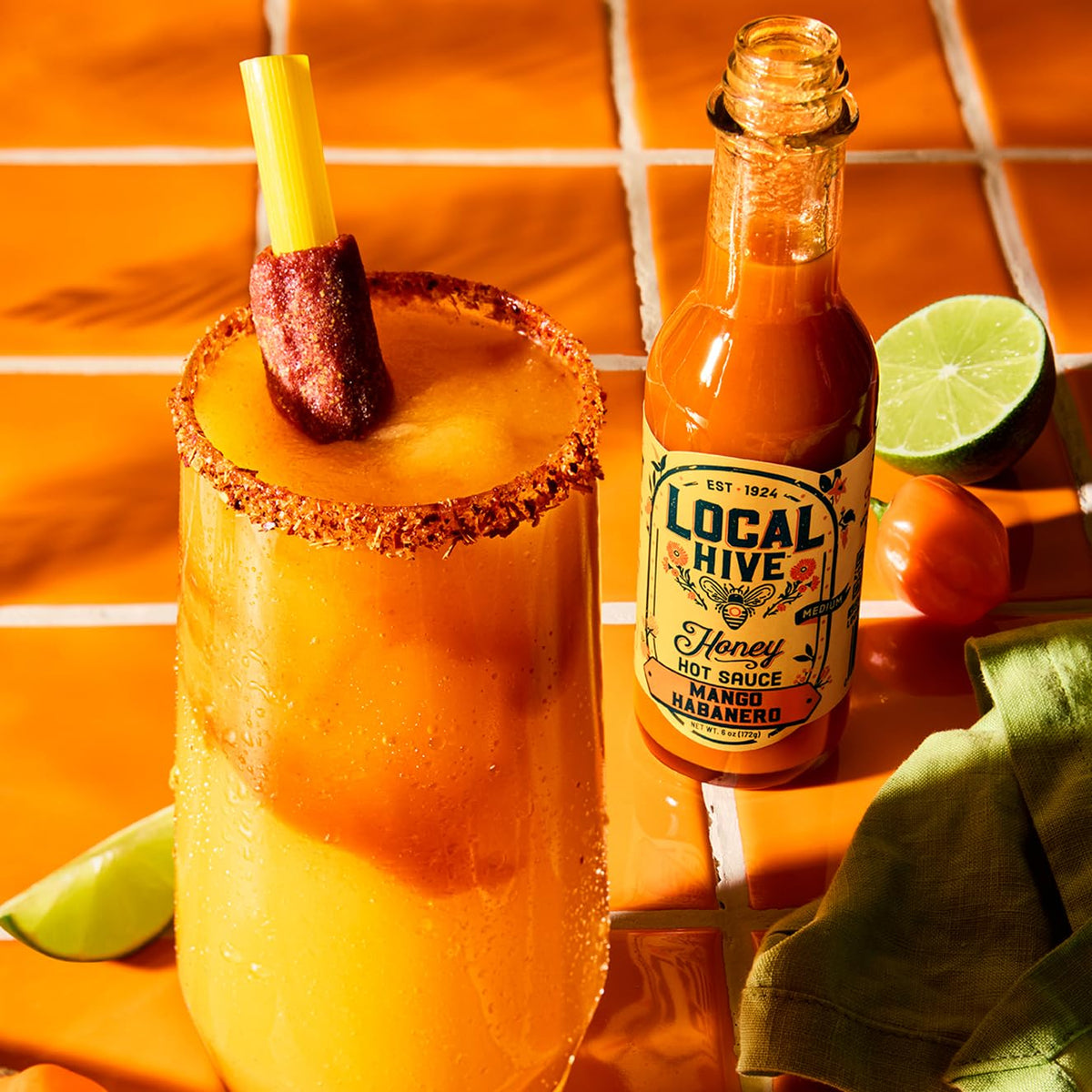 Local Hive Mango Habanero Honey Hot Sauce, Case of 6, 6 fl oz