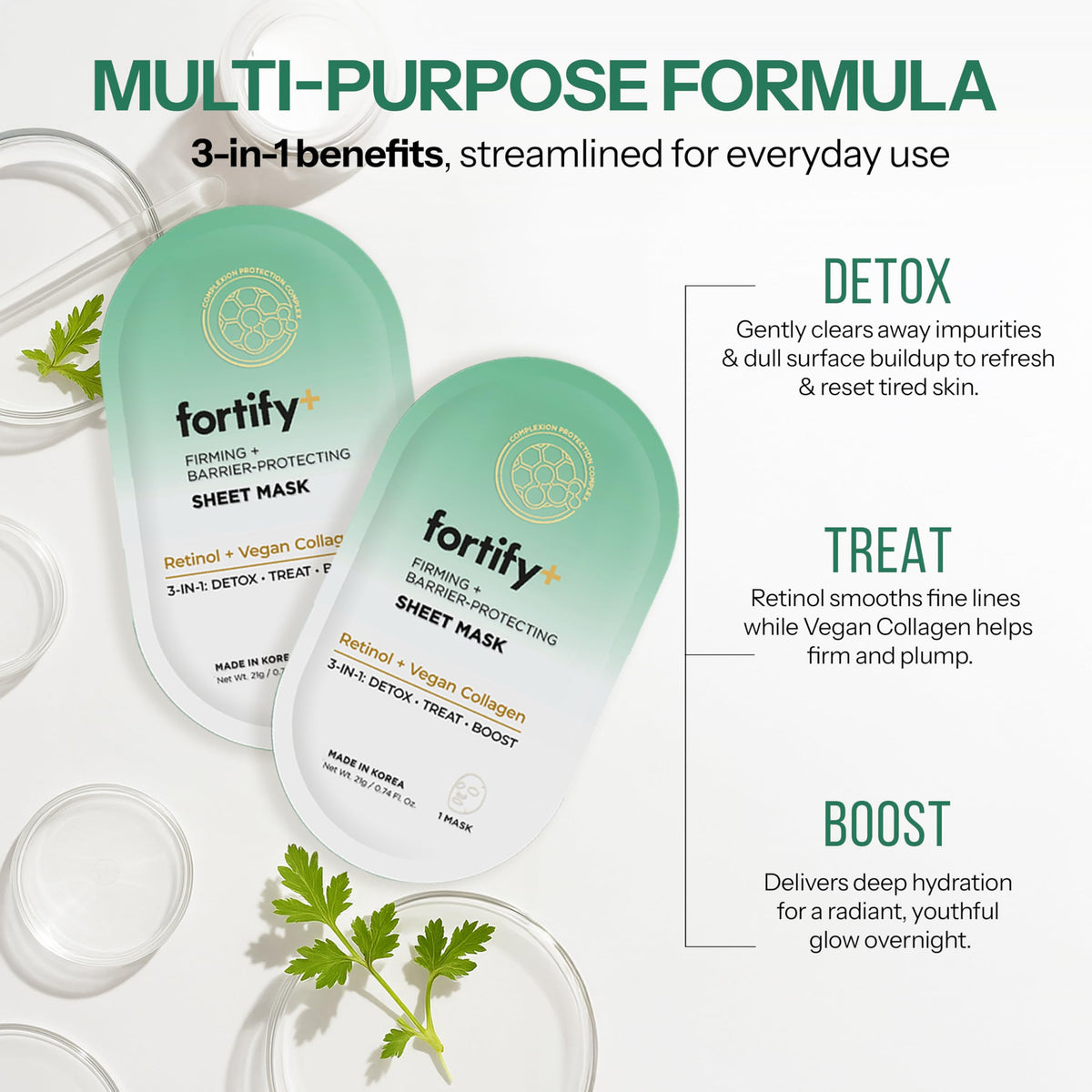 Fortify+ Firming Sheet Mask, 5 Count