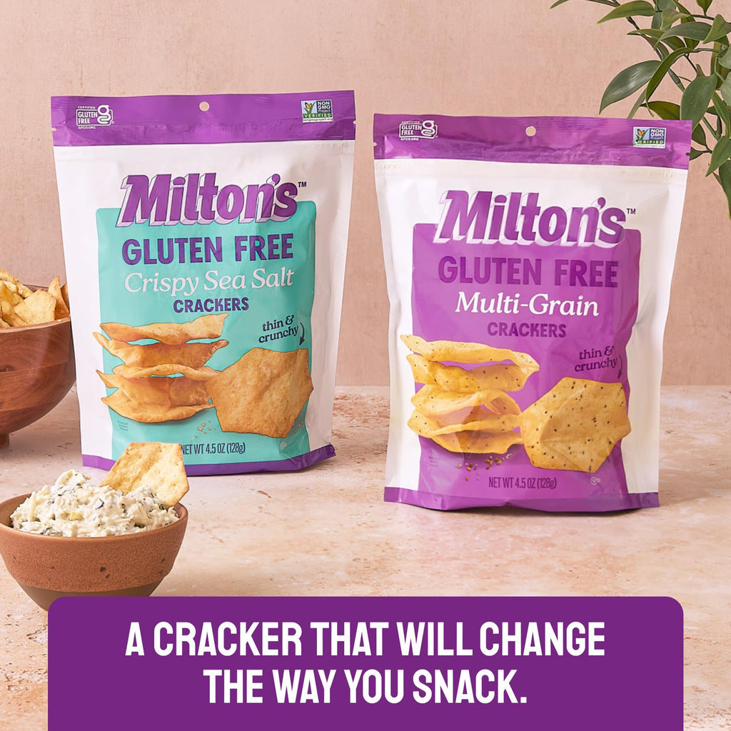 Milton's Craft Bakers Gluten Free Multi-Grain Crackers, Case Of 6, 4.5 Oz