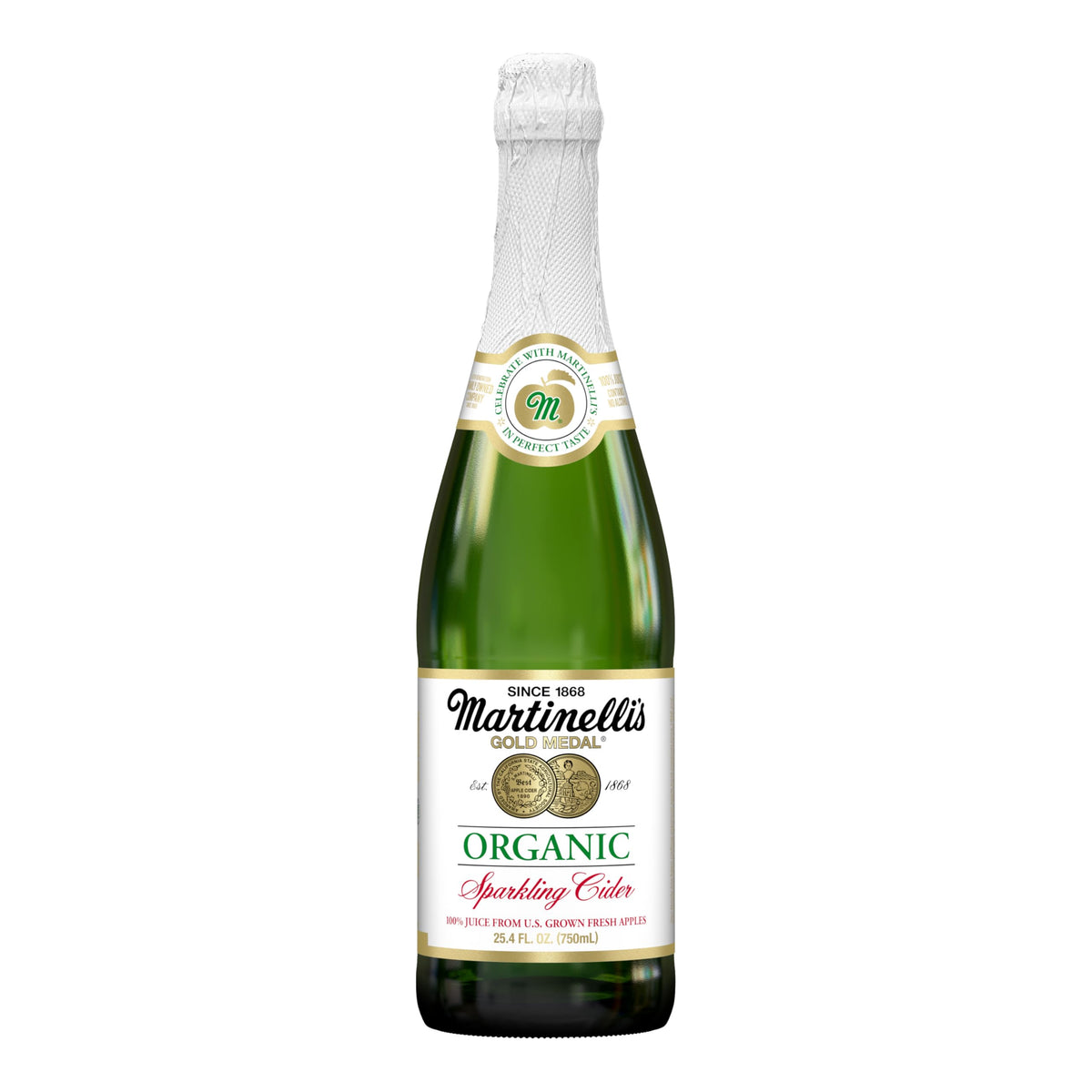Martinelli's Organic Sparkling Cider, Case of 12, 25.4 Fluid Ounce Bottles