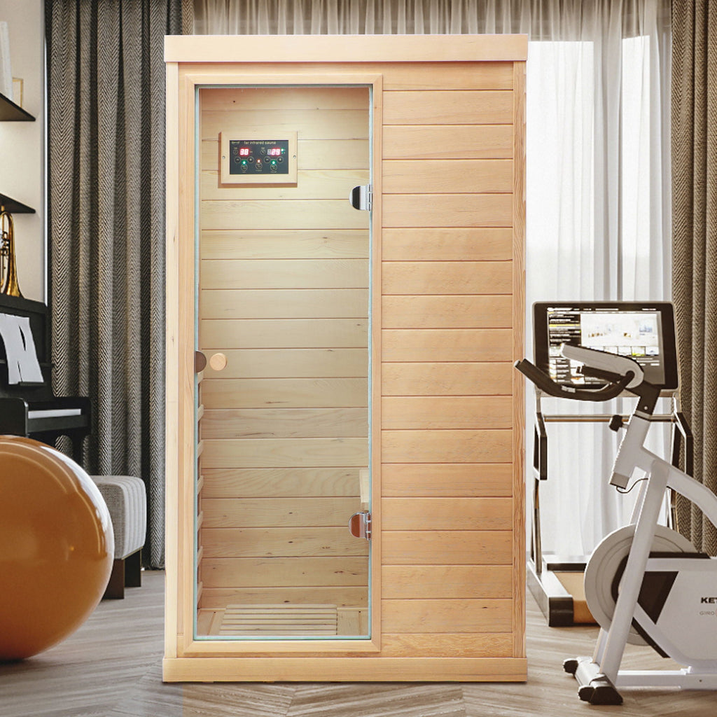 Hemlock Mini 1 Person Far Infrared Door Indoor Sauna Room
