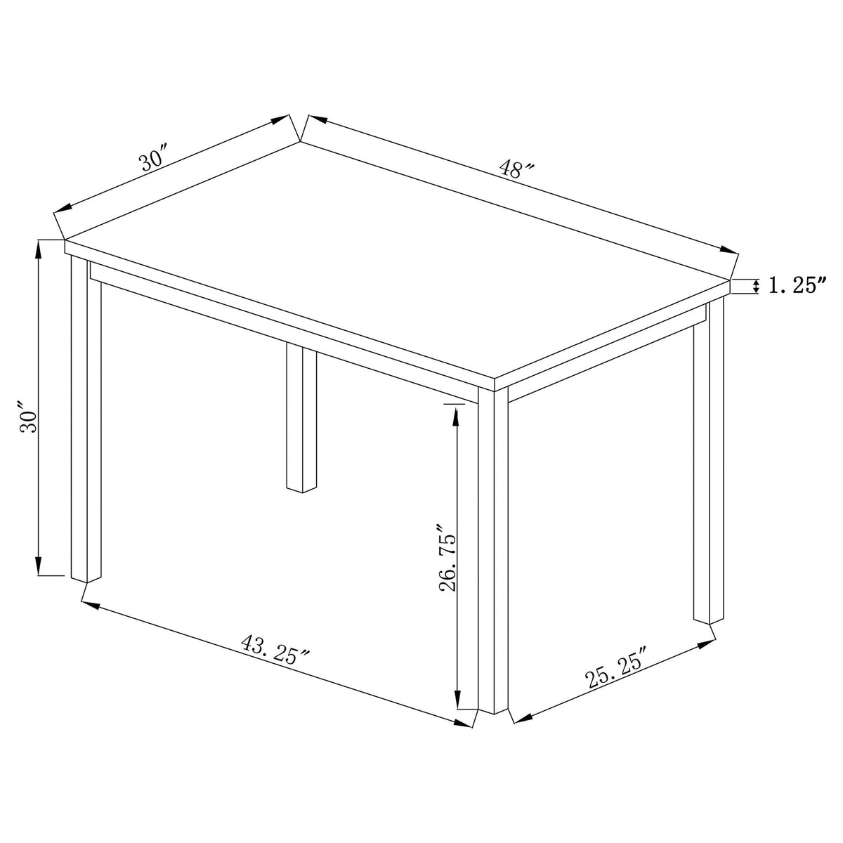 Rectangle Dining Table - Gray