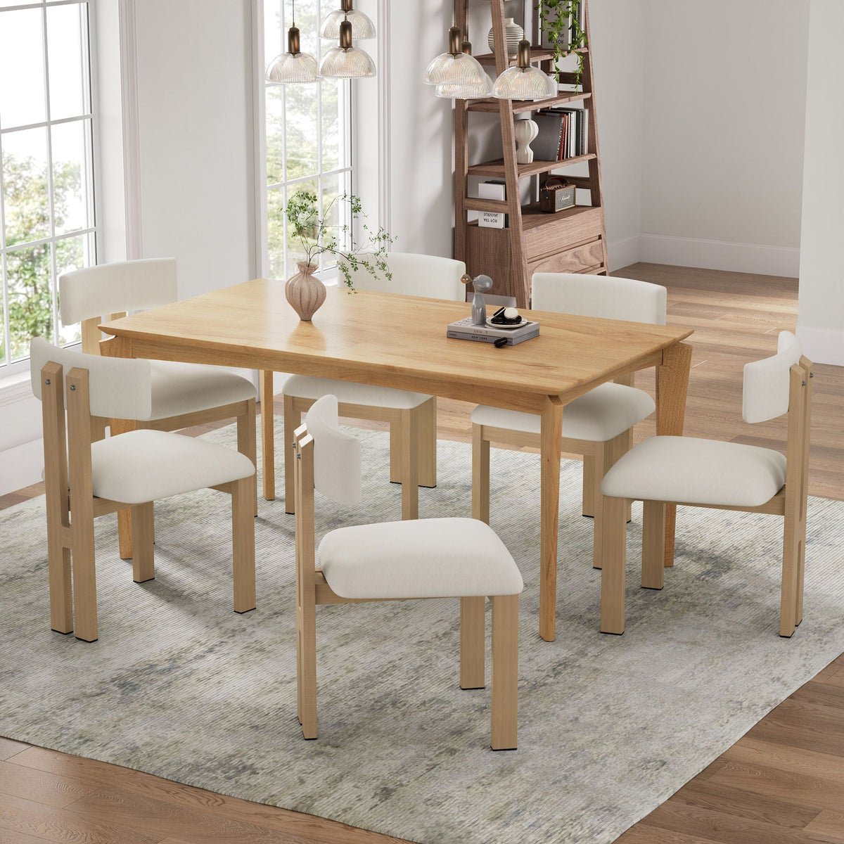 Modern Upholstered Armless Dining Chairs With Metal Legs