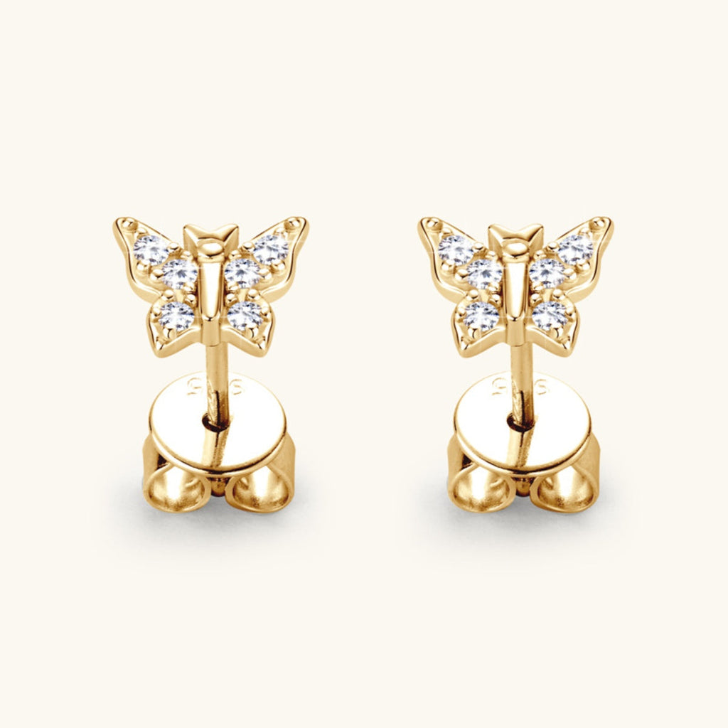 Sparkala™ Pure Sterling Silver Butterfly Stud Earrings