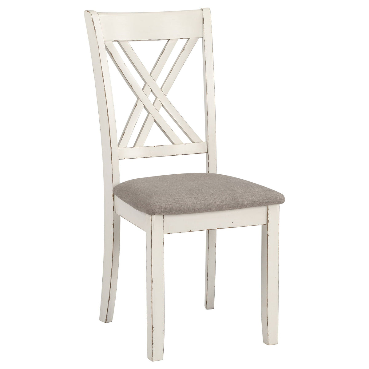 Ebers - 7 Dining Set With 2 Tone Upholstered Chairs - Vanilla White